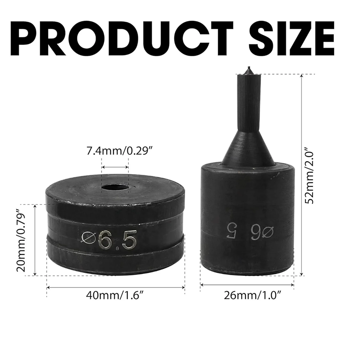 【New User-Coupon!】Hydraulic Hole Punch for CH70 CH-70 Machine, 6.5mm Hydraulic Punching Round Die Tool 1pc, Black