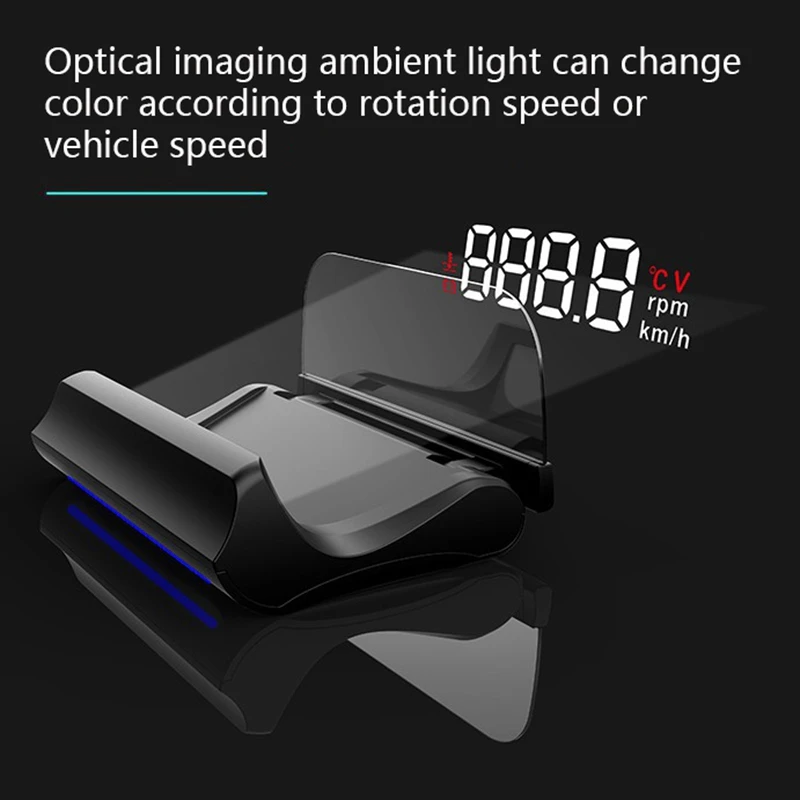 For Tesla Model 3 Digital HUD Speedometer Head Up Display Speed Projector Turning Gear Light Reminding