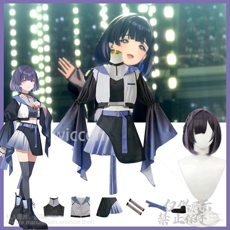 

Игра Gakuen IDOLM@STER Косплей Hataya Misuzu Аниме Костюм Новая Униформа Идола Y2K Jirai Kei Платье Для Девочек Лолита Парики Cos Индивидуальные