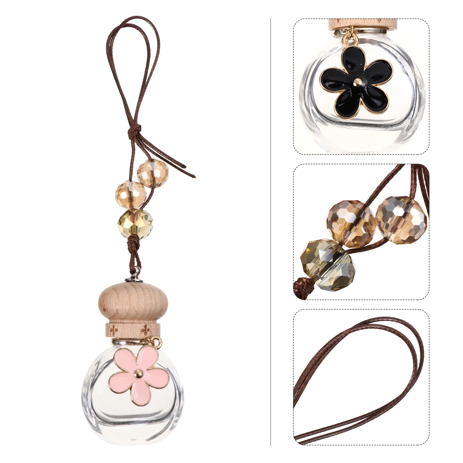 

Perfume Bottle Essential Oil Diffuser Freshener Hanging Decor Car Interior Aroma Accessories Creative Gift Wood Design