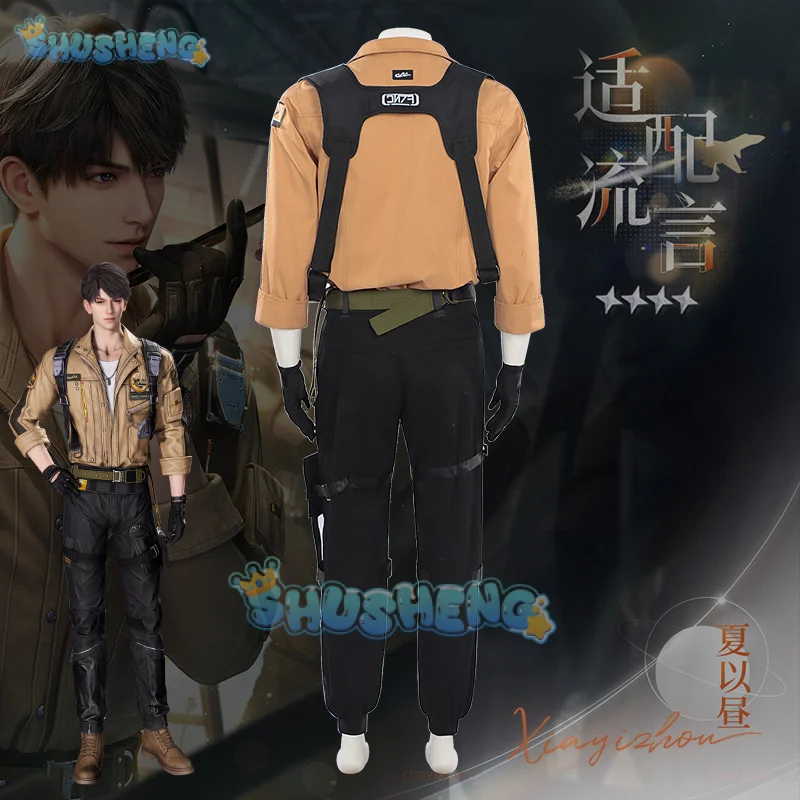 Disfraz de Cosplay de Love and Deepspace Caleb, chaqueta voladora marrón, uniformes supersónicos, fiesta de Halloween para mujeres y hombres, accesorios de atuendo