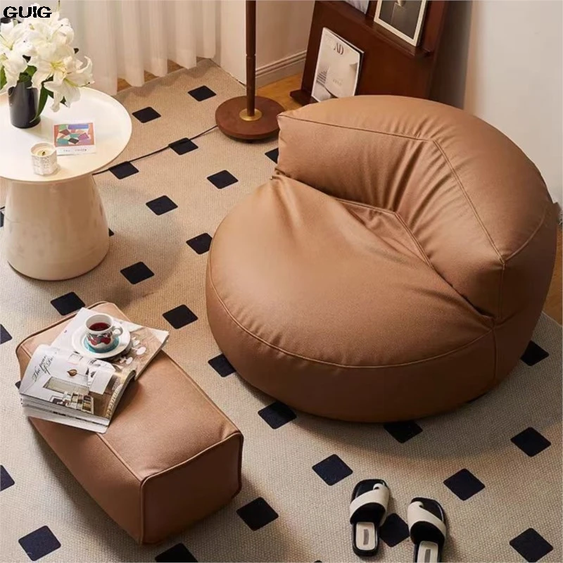 GUIG Lazy Sofa Can Lie In The Family Living Room Balcony Small Apartment Beanbag Tatami Network Red Single Sofa Living Room image 4