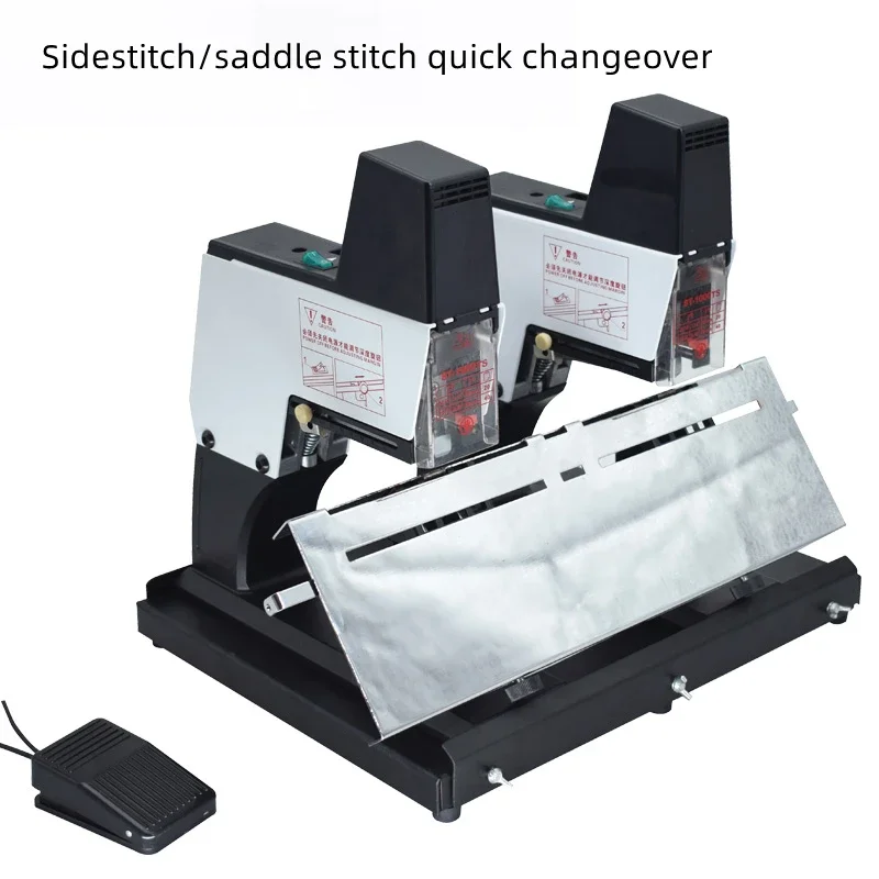 ST105G Electric Double Head Flat Stitching Saddle Stitcher A3 center seam stapler Binding Machine