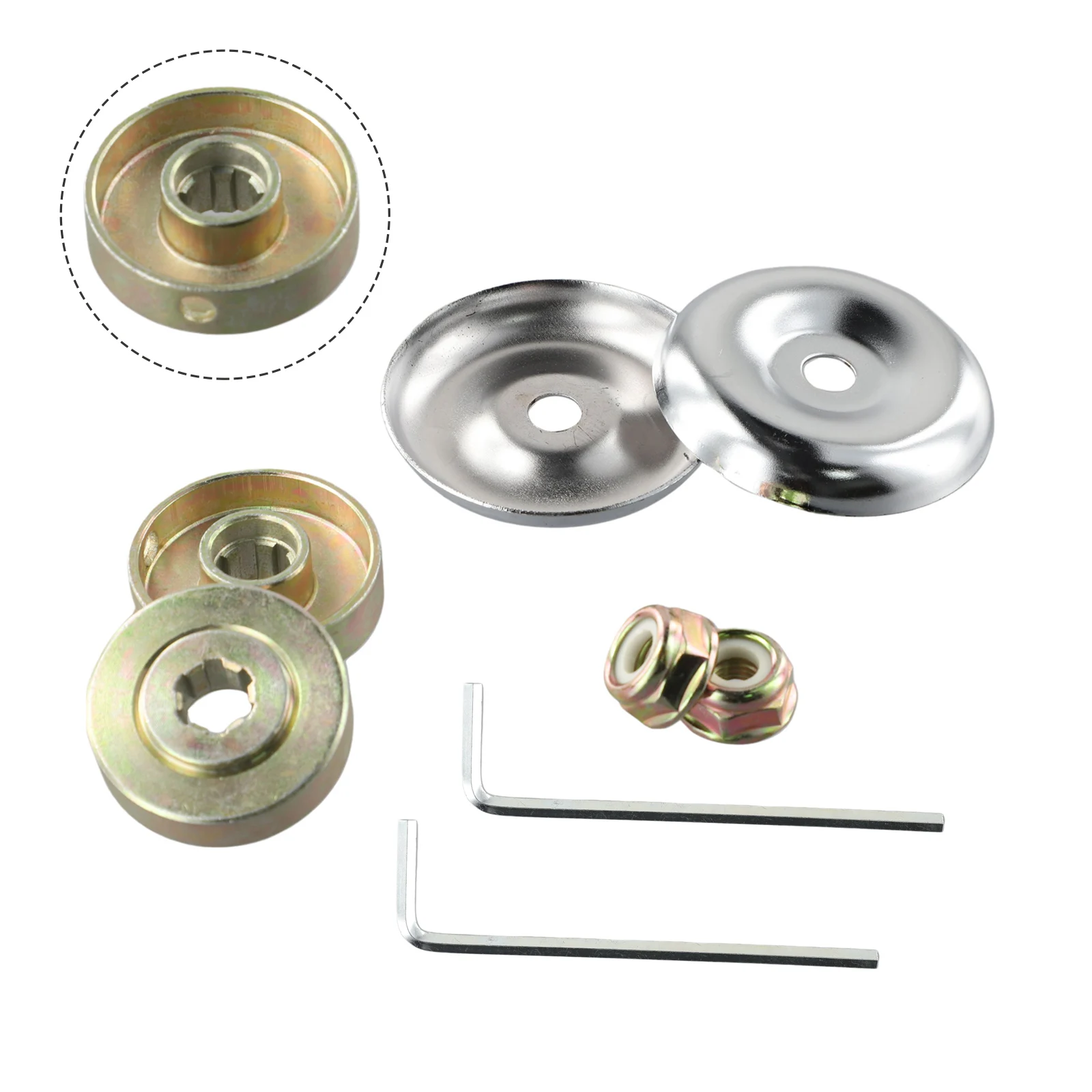 8Pcs Metal Replacement Fixing Kit for Brush Cutter Includes Thrust Plate Rider Plate Collar Nut Wrench for FS Series Trimmers