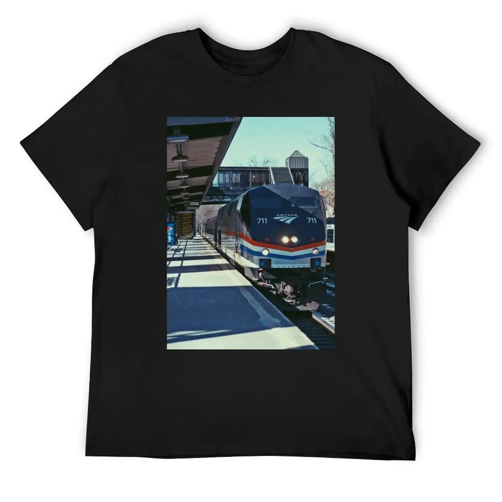 Upstate NY Train Tracks T-Shirt graphic shirts Short sleeve tee mens champion t shirts