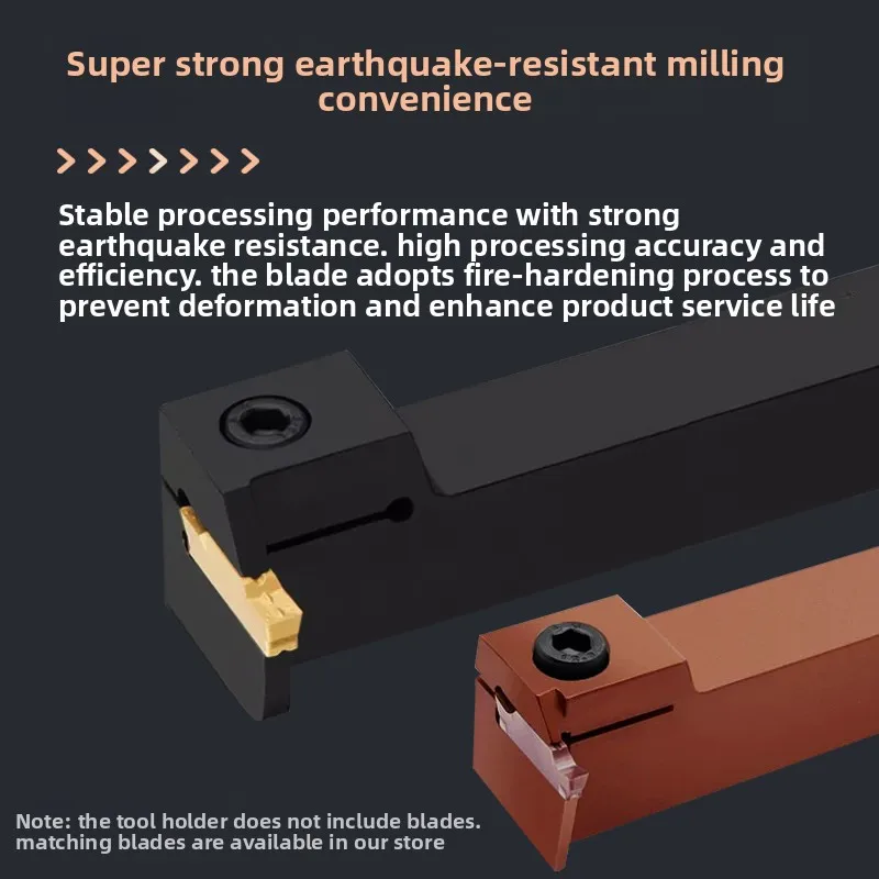 

Gang tool lathe horizontal extended L-shaped grooving tool holder, Model MGEVR/MGEVL2020-3 -4T12, for grooving and cutoff