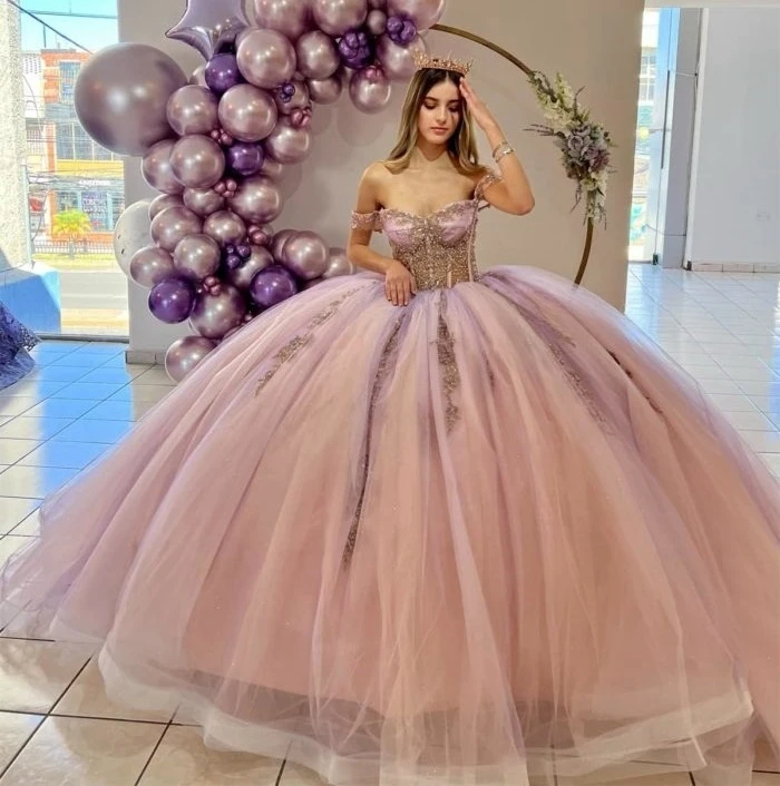 

Пышное платье принцессы Quinceanera, бальное платье с открытыми плечами, тюлевые аппликации, милые платья 16, 15 лет, по индивидуальному заказу