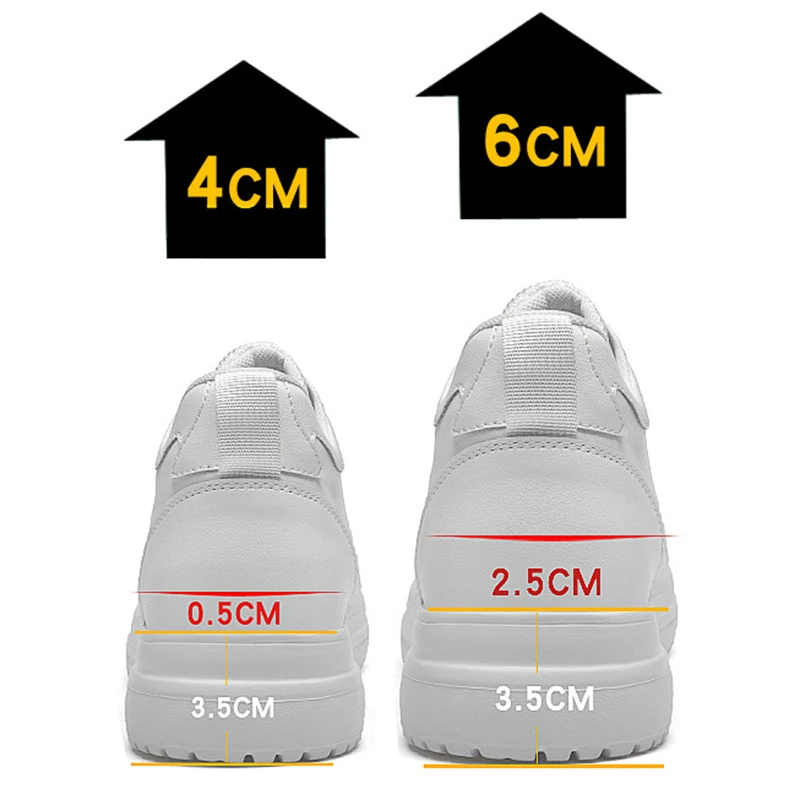 Spring Autumn Men's Shoes Leisure Sports Shoes Men Inner Heightening 4/6cm Simple Sneakers Youth Comfortable Elevator Shoes Male