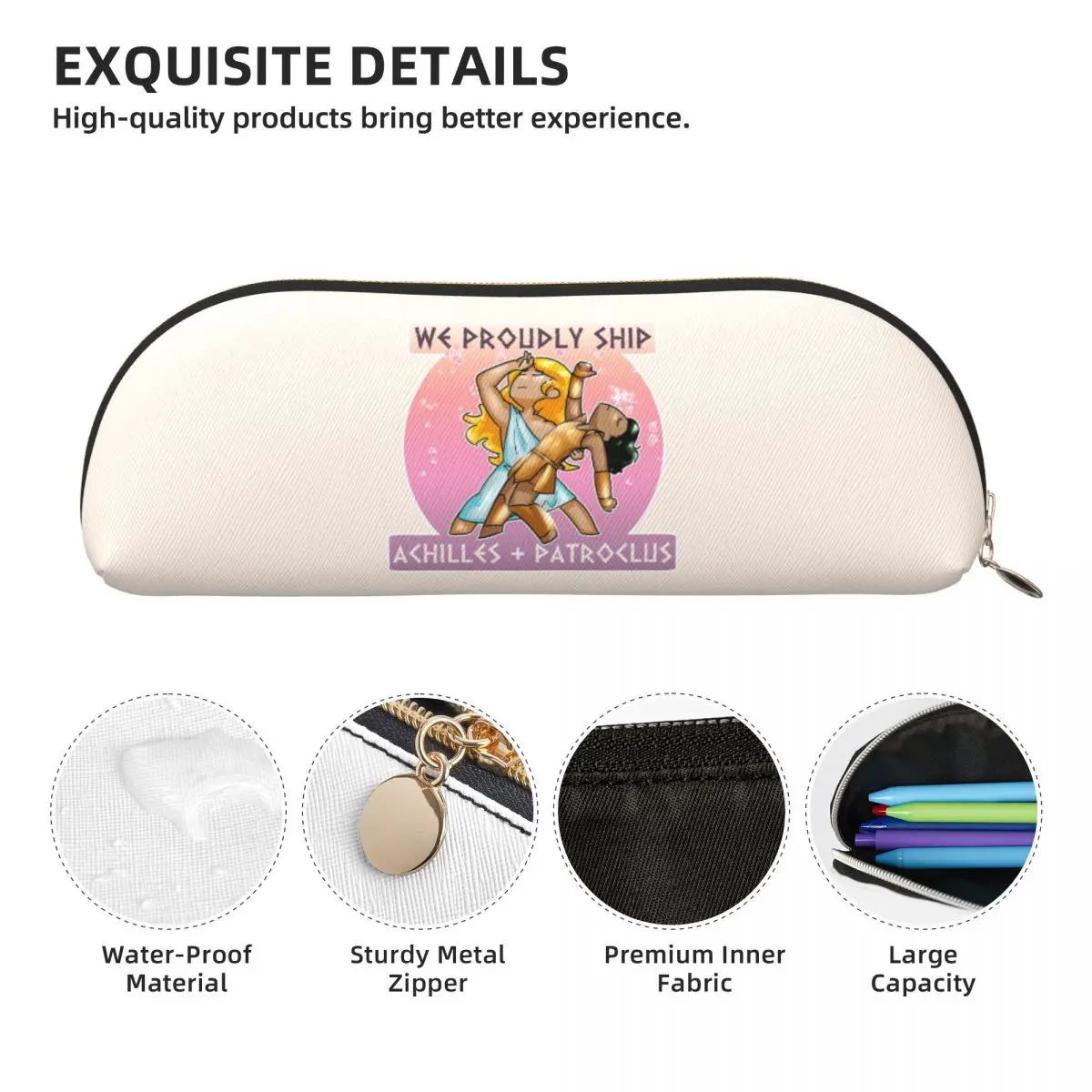 Estojo de lápis Aquiles + Patroclus, porta-canetas, armazenamento de artigos de papelaria, grande capacidade, caixa de lápis, presentes para crianças