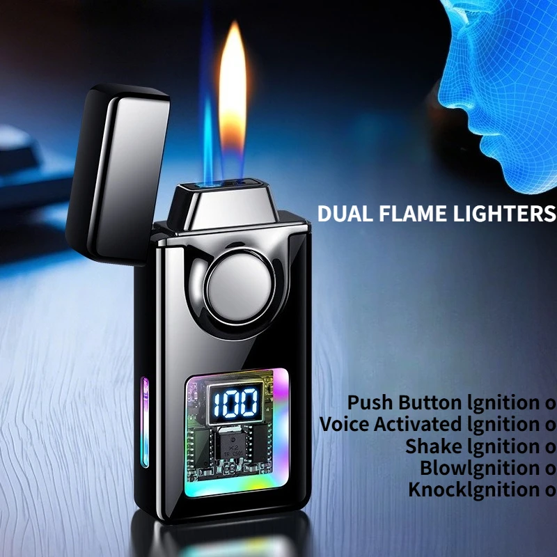 

Зажигалка с голосовым управлением, цветной подсветкой, индикатором заряда батареи, несколькими способами зажигания и зарядкой через USB