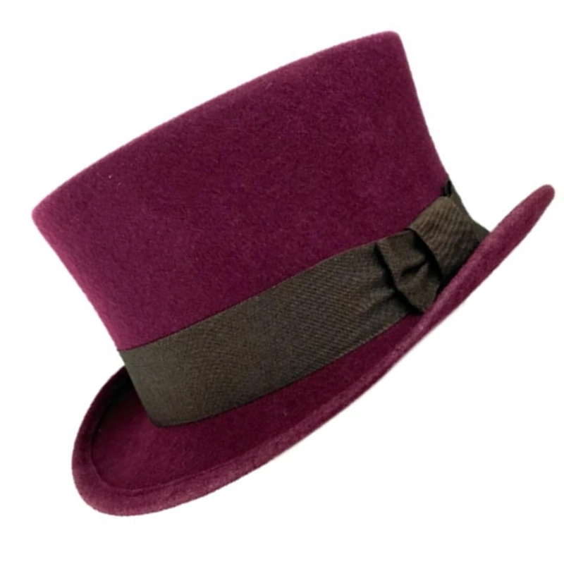 Gentlemen Top Hat Wool Fedora Hat Gift for Boyfriend Top Hat Short Brim