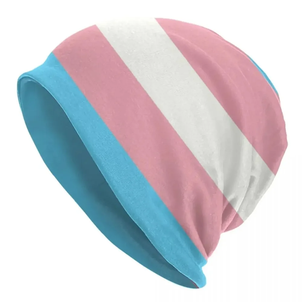 LGBT Transgender Pride Flag Skullies Beanies Caps Winter Warm Knit Hat Men Women Fashion Adult Bonnet Hats Outdoor Ski Cap