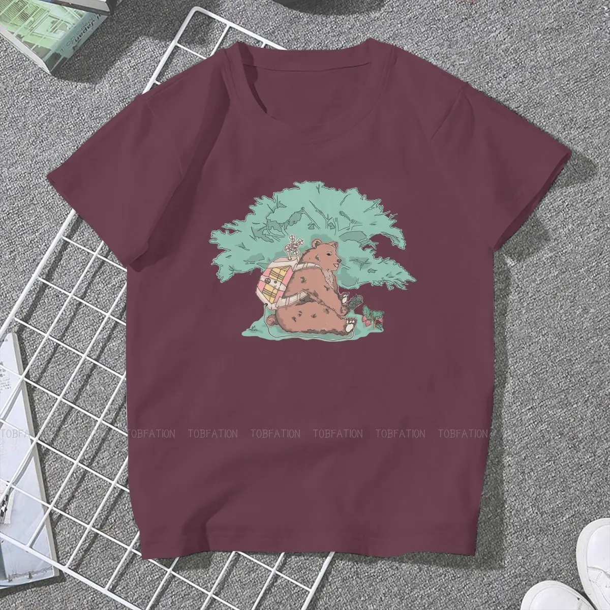 Essential Printing Harajuku TShirt Forest Bear Animal Green Nouveau Streetwear 5XL Popular T Shirt Girl Short Sleeve Unique Gift