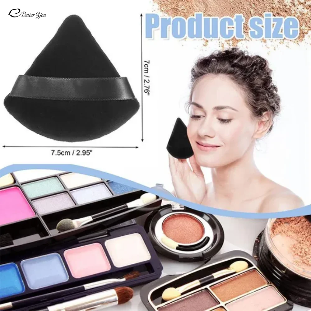 1Pcs Triangle Powder Puff Mini Face Makeup Sponge Cosmetics Soft Cotton Face Powder Puff Washable Velvet Makeup Puff Tools