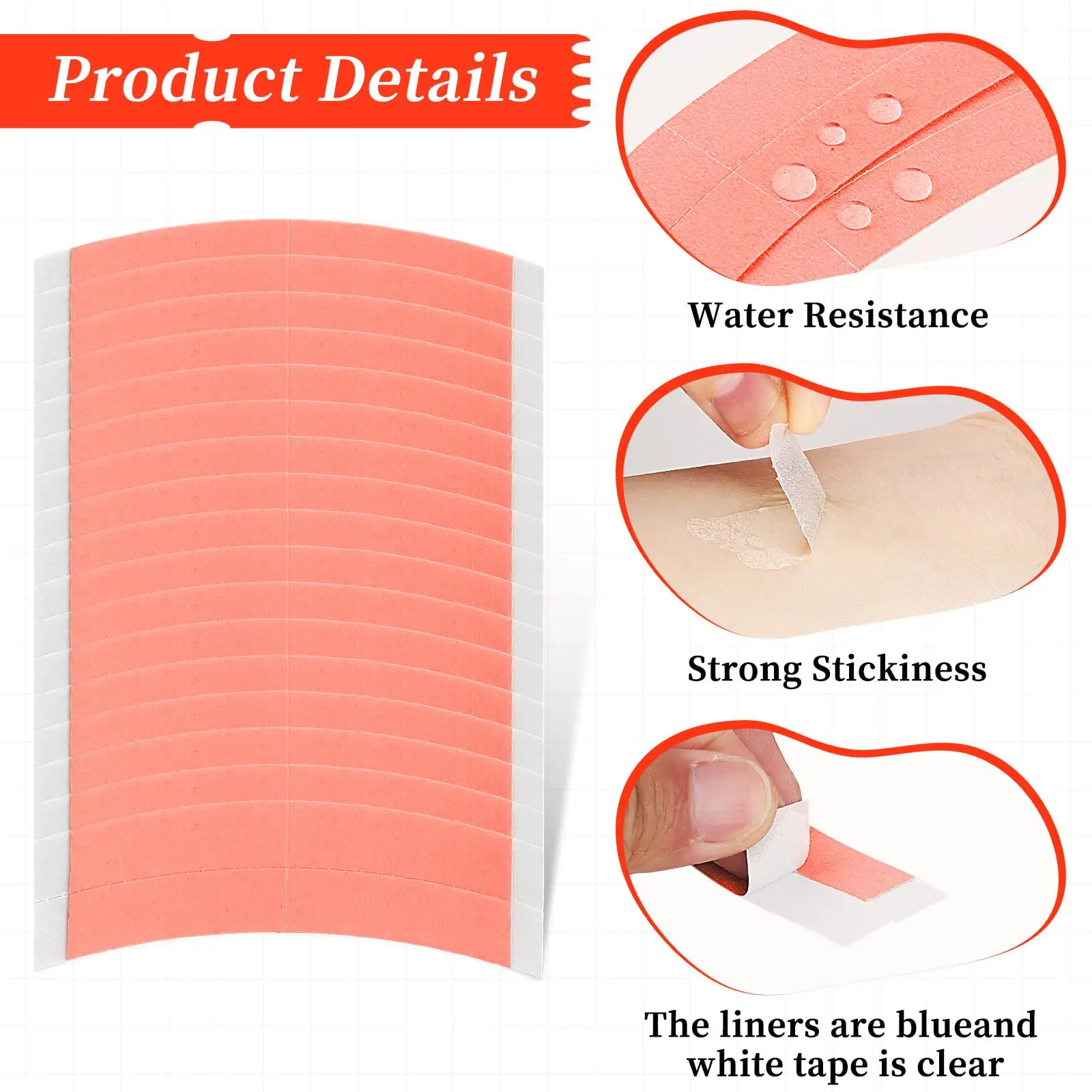 36/72pcs Wig Tapes for Lace Wigs, Invisible Waterproof Double Side Tape for Wigs Lace Front Wig Tape - view 5