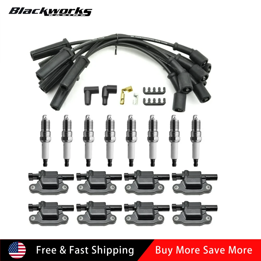 

12192195 9748GG 748GG 19299585 41962 41-962 for ACDelco Chevy 8 Set UF413 Ignition Coils 41-962 Spark Plug Spark Plug Wires