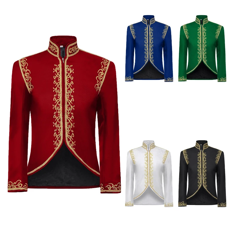 

2025 Medieval European Gold Inlaid Embroidered Court Prince Jacket for Men and Women,Multi-Color Opera Stage Performance Costume