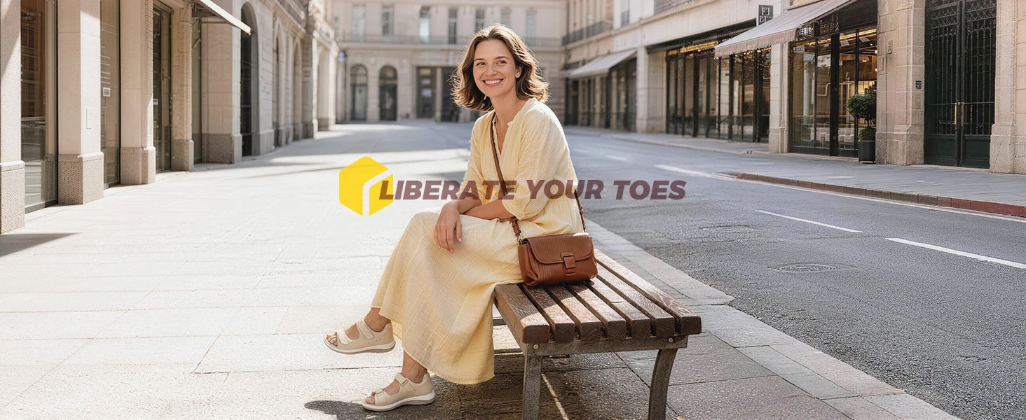 FitVille Damen-Sportsandalen mit breiter Zehenbox, bequeme Diabetiker-Schuhe für Frauen, flache Hausschuhe zur Linderung von Fußschmerzen und Ballenzehen. – Detail 8