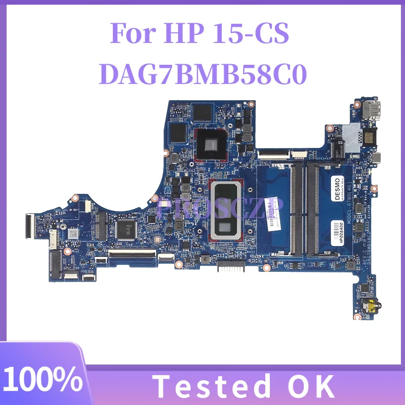 Placa base para ordenador portátil HP 15-CS 15T-CS, DAG7BMB58C0 DAG7BDMB8F0 con CPU i5 i7-8th, GPU MX 150 MX250, placa base para ordenador portátil completamente probada