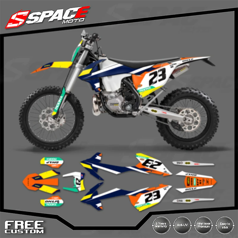 الفضاء مخصص دراجة نارية الرسومات خلفية مائي ل KTM EXC 125 250 300 350 450 2016-2018 SXF 2017-2019 الشارات ملصقات أطقم