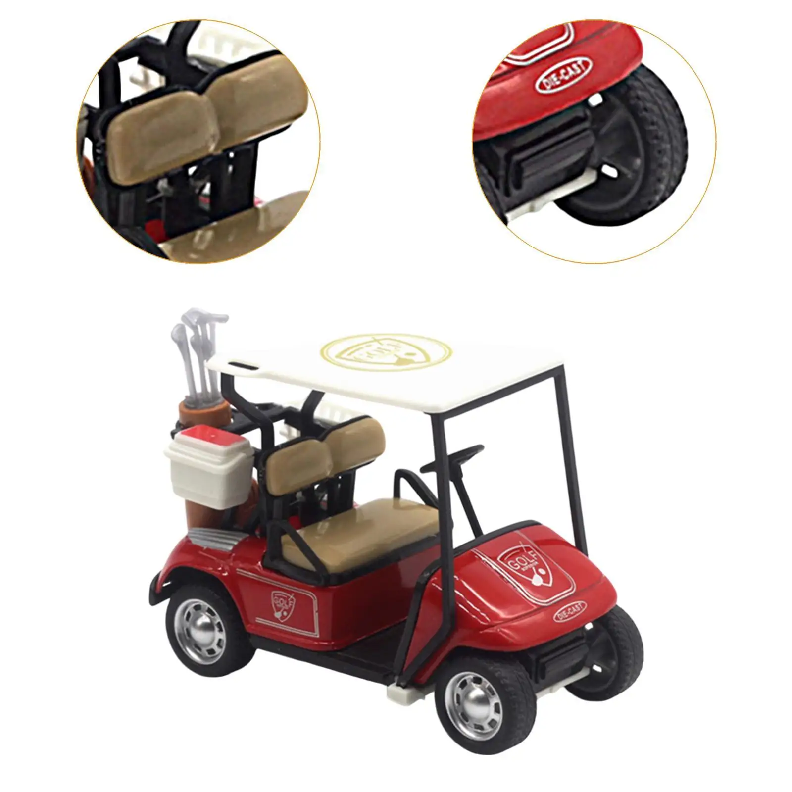 Golfcart Pullback Vehicle Tabletop Golf Cart Decor Golf Cart Model for Boys Girls Cake Toppers Golf Lovers Children Kids