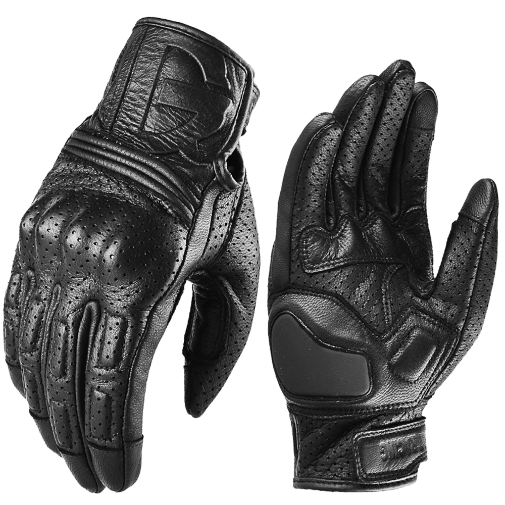 Motorcycle Gloves Genuine Leather Moto Motorbike Glove Cycling Racing Touch Screen Men Women Outdoor Equipment Breathable M-2XL