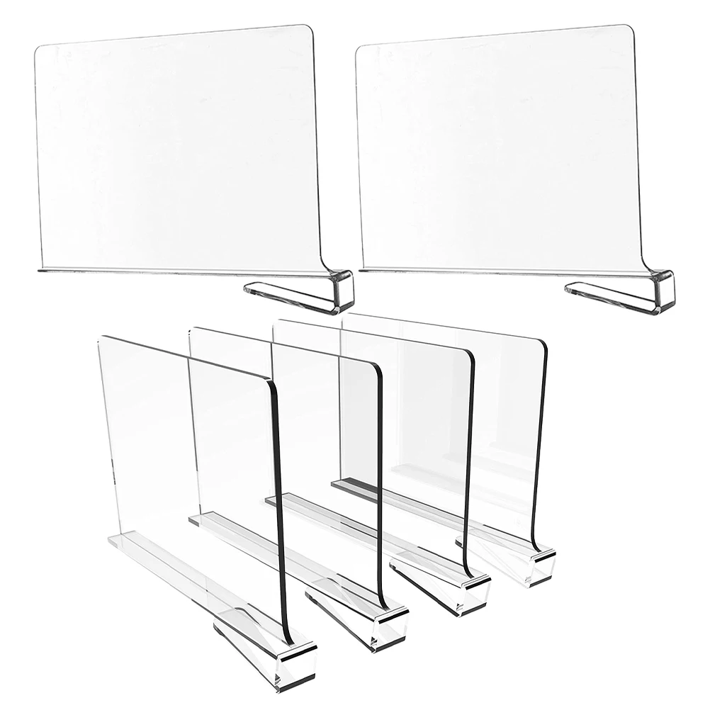 

6pcs Clear Closet Shelf Dividers for Wardrobe Organization Adjustable Cabinet Separators Material
