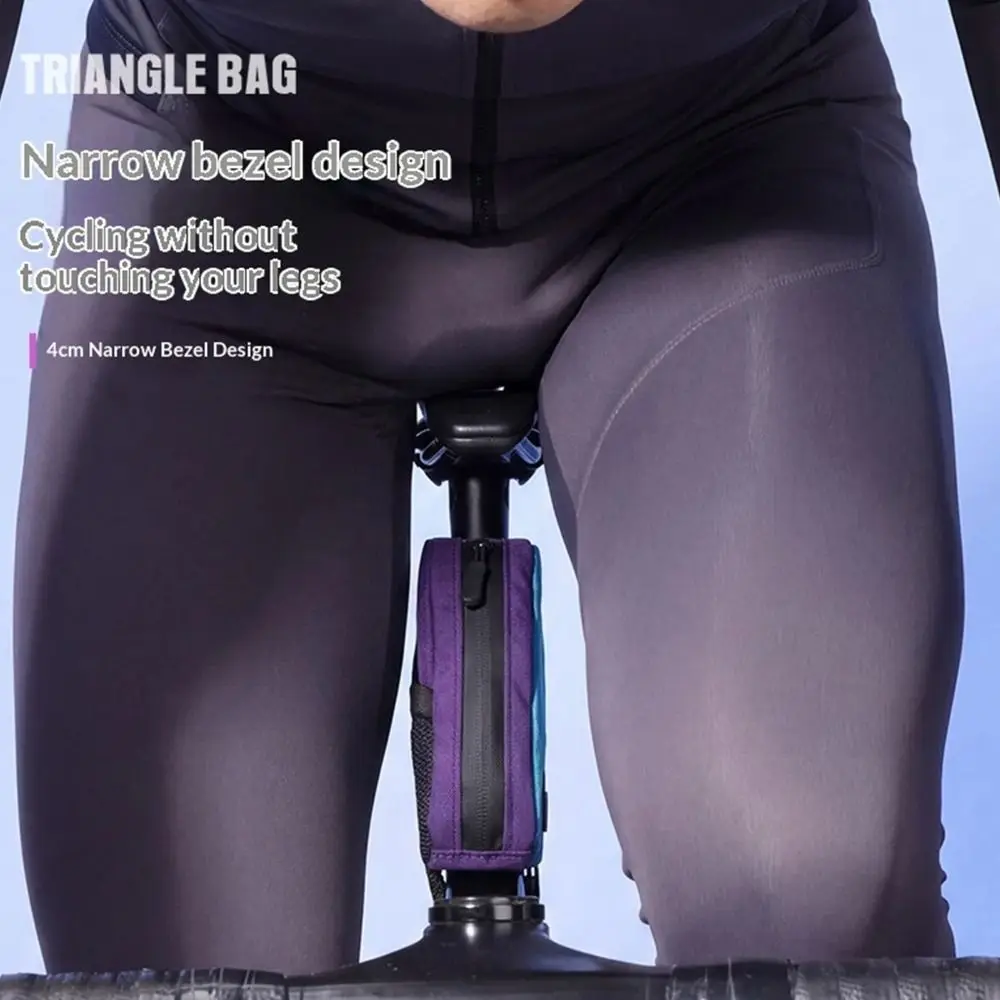 

Waterproof Bicycle Triangle Bag 0.4L Lightweight Bicycle Front Frame Bag with Reflective Strip Easy Install Cycling Top Tube Bag