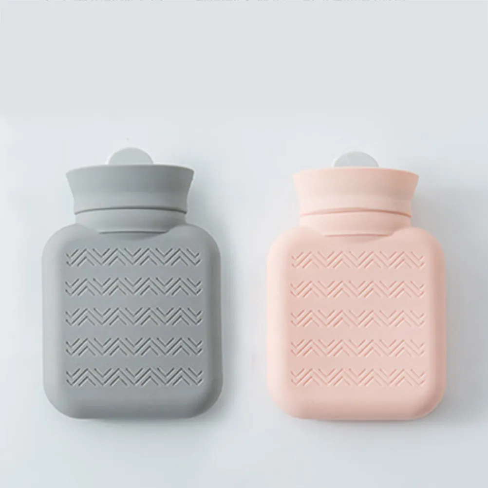 

Silicone Hot Water Bottle 320ml Mini Portable Hot Water Bag Knit Cover Recyclable Heating Cooling Wrap for Girls Women Kids