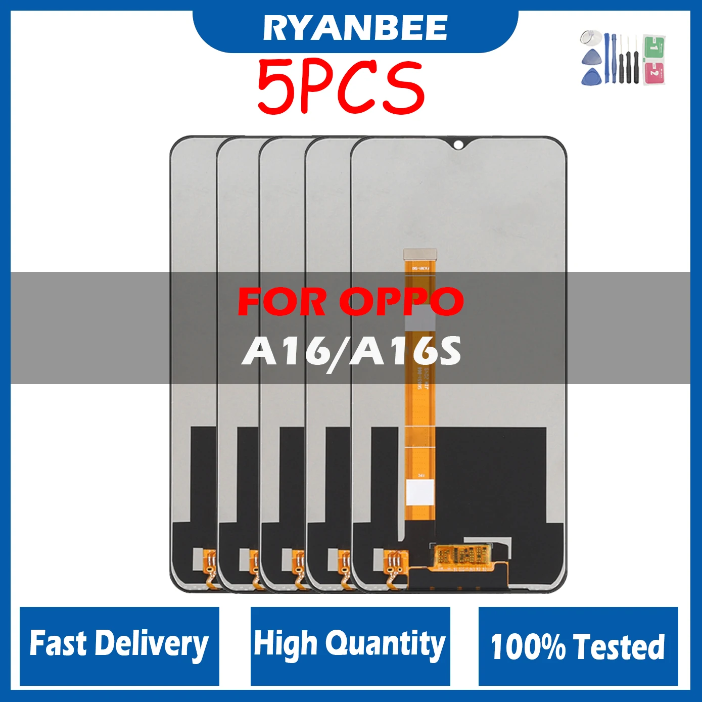 

5PCS Original For Oppo A16 LCD Display CPH2269 Touch Screen Digitizer Assembly Replacement,For A16S CPH2271 LCD Repair Parts