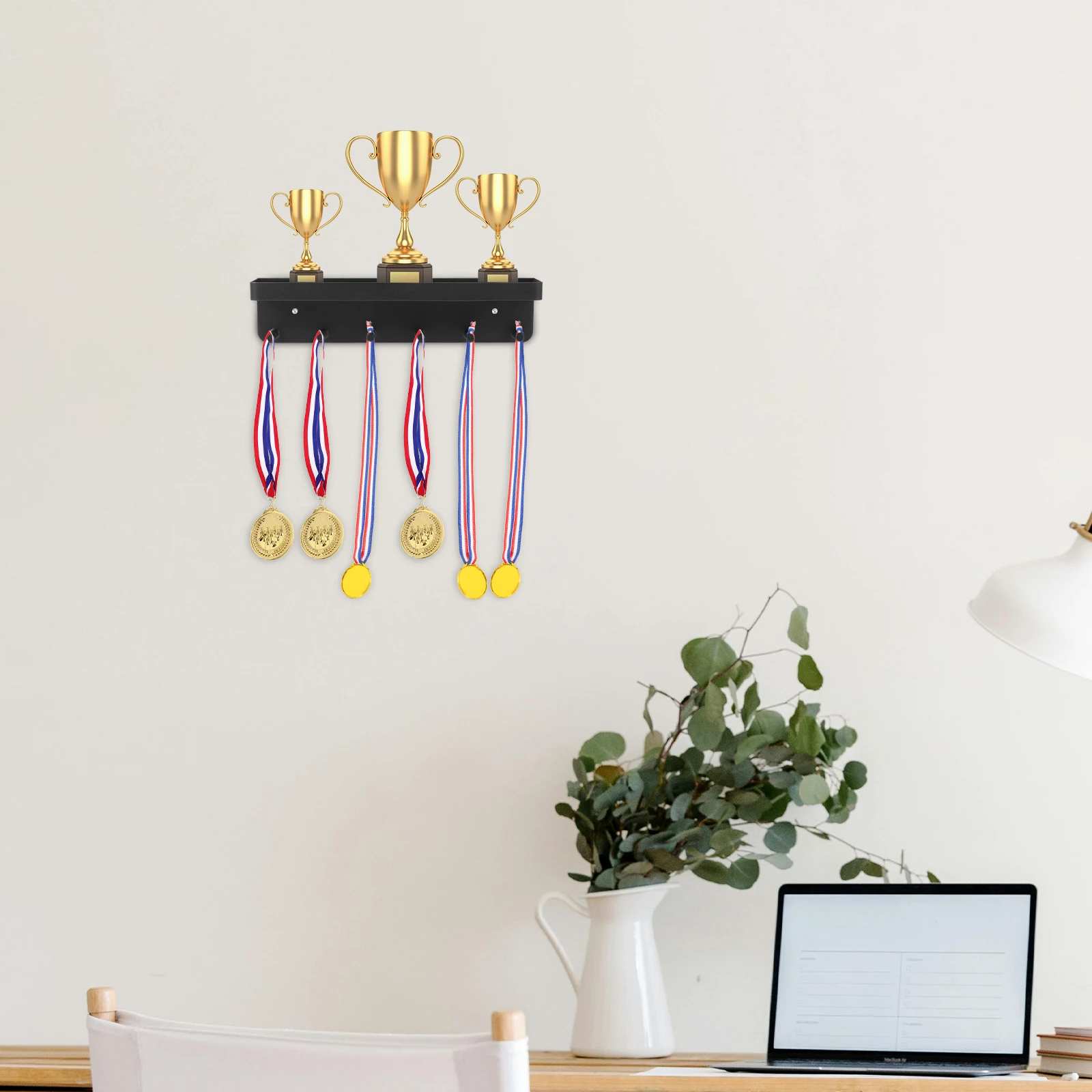 

Medal Display Hanger Black Wall Mount High Grade Material Space Saving Practical Durable Storage Solution Medal