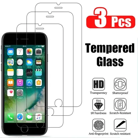 3Pcs Tempered Glass For Apple iPhone 6 6S 7 8 Plus SE 2022 Protective Screen Protector 2020