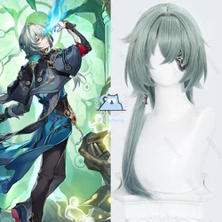 Honkai Star Rail Anaxa Cosplay Wig Light Green Long Hair Anaxagoras Grove of Epiphany Amphoreus Halloween for Women Men Carnival