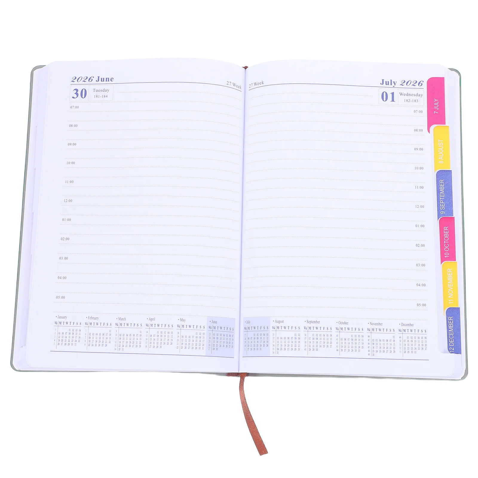 2026 Yearly Planner A5 Monthly Weekly Daily Calendar Journal Thick Paper Rounded Corners Design Portable Academic