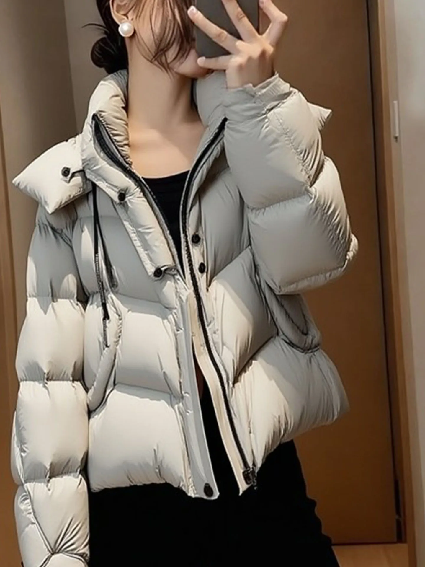 Único ort Puffer Jaet mujer invierno Thiened pan Sle sistema coreano abajo abrigo cálido ajuste Regular fibra de poliéster