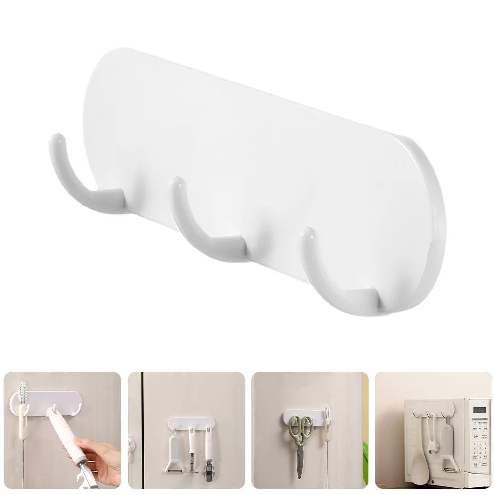 

Magnetic Key Holder Three Hooks Stylish Compact Design Key Rack for Kitchen Fridge Laundry Magnetic Rack Dishwasher Hat Holder