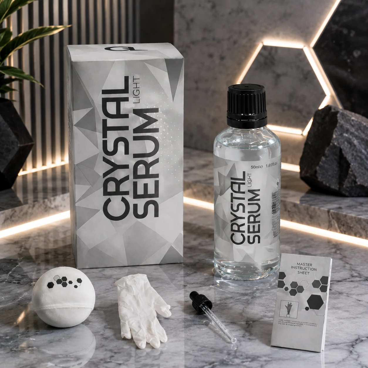 Crystal Serum Light Ceramic Coating for Cars Protect Car Paintwork High Shine Easy To Apply 50ml 5 Years Durability