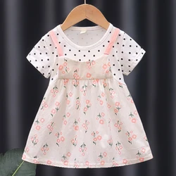 Children Girl Dress Flower Print Cute Princess Dress Birthday Wedding Costume Baby Outfit Kid Girl Clothes Cartoon Toddler A1025