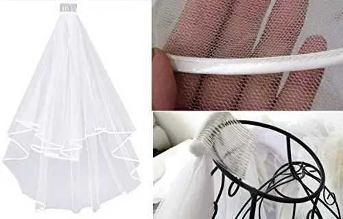 Wedding Veil Ribbon Edge with Comb Women's Bridal Veil for Wedding Party 2023