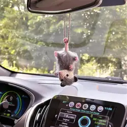Possum Car Charm Cute Charm For Car Handmade Knitted Rearview Mirror Accessories Car Accessory For Car For Opossum Lovers