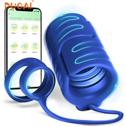 Bluetooth Male Masturbator Penis Delay Trainer Mens Vibrator APP Control Glans Stimulater Massager Cockring Sex Toys for Men