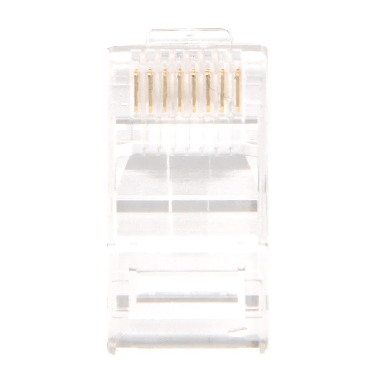 100Pcs Rj45 Crimp Connectors Cat5e Ethernet Plugs Gold Plated 8 Wire Termination for Cable Building Kits