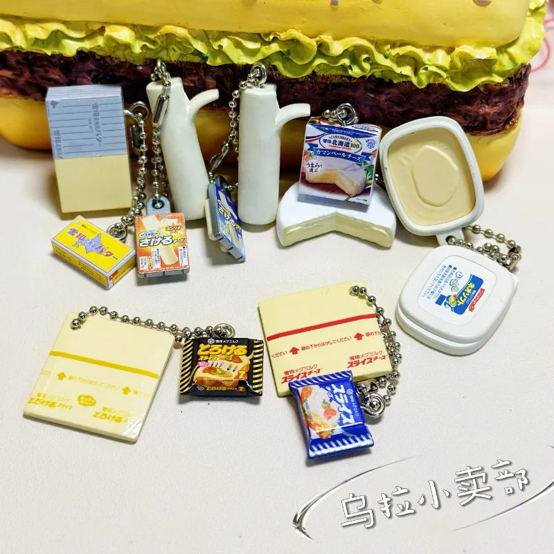 Bandai Gashapon Cute Kawaii Candy Toy Figure Anime Miniature Japanese Snack Food Keychain Cheese Pendant Model Capsule Toys Gift