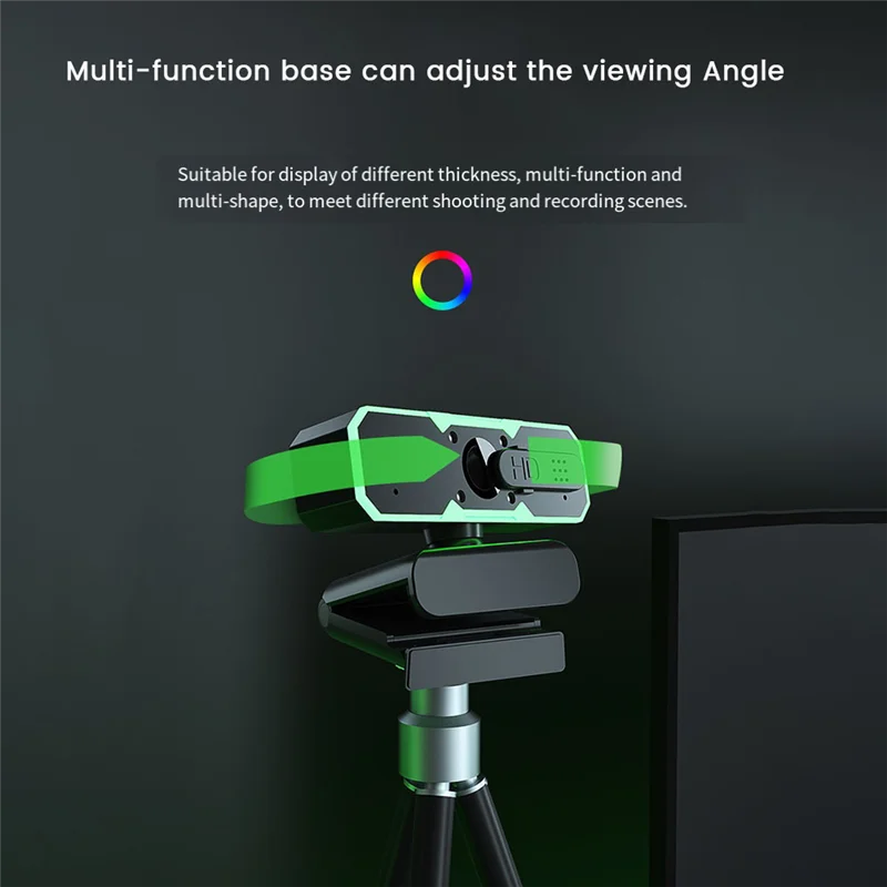 Invullicht Webcam Microfoon Gaming USB-camera 60Fps Computer 1080P Multifunctionele webcam