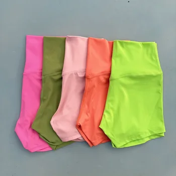 Solid Color Tight Soft Women Fitness Sport Short High Waist Yoga Short Legging Squatting…