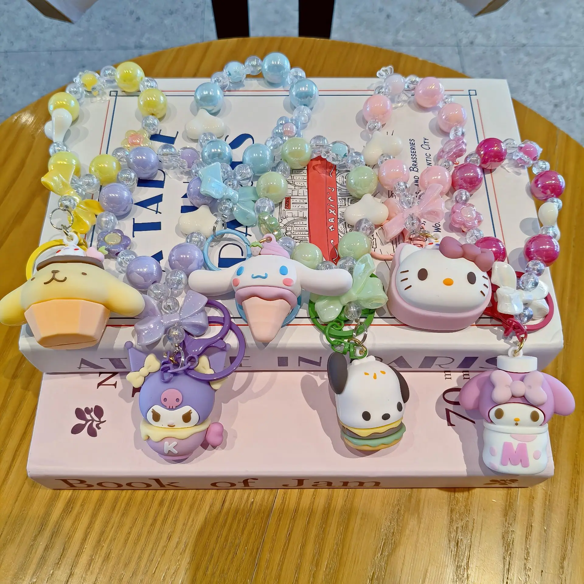 Новый Sanrio Pom Pom Purin Kurumi Melody Cinnamoroll мультфильм милый брелок «сделай сам» браслет кулон кукла кулон девушка ручная цепочка из бисера