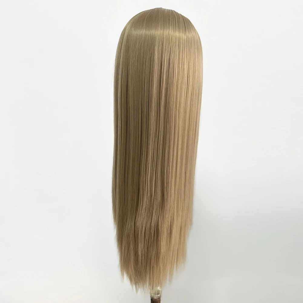 Long Straight 13x4 Lace Front Wig Ash Blonde Glueless Synthetic Lace Wigs for Women Natural Hairline Lace Front Party Wig