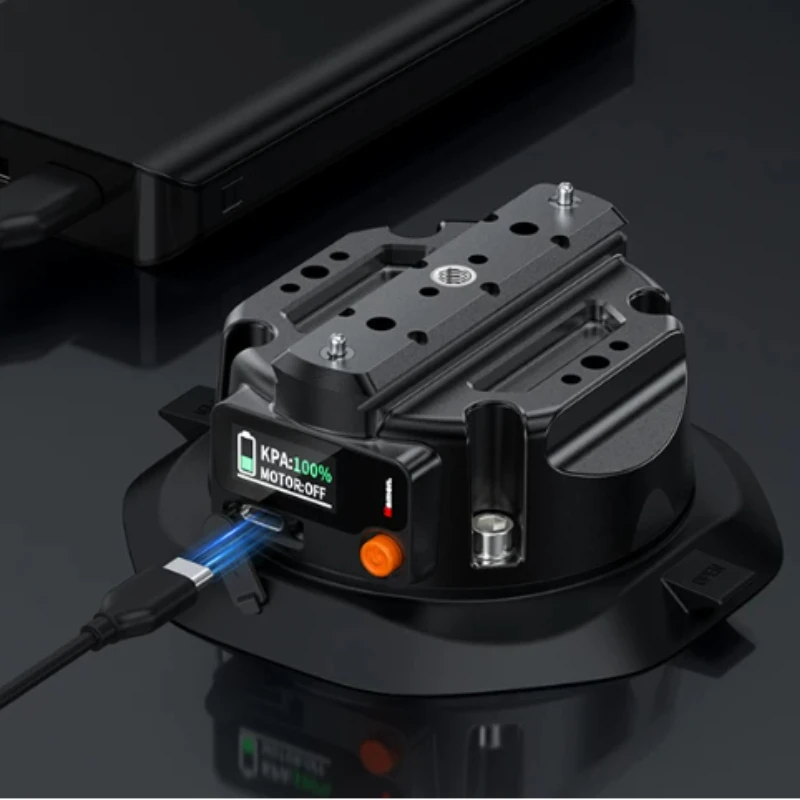 Electric Vacuum Suction Cup Camera Mount, Auto Pressure Supplement Holder for Action Camera & Smartphone