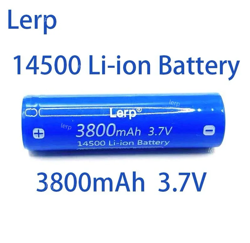 Rechargeable lithium-ion battery for LED flashlight, suitable for capacities of 14500, 3800mAh, 3.7 V, AA battery