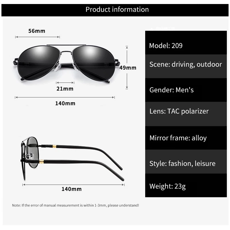 Begreat Photochromic Polarized Sunglasses For Man Women Driving Pilot Chameleon Vintage очки Change Color Night Vision